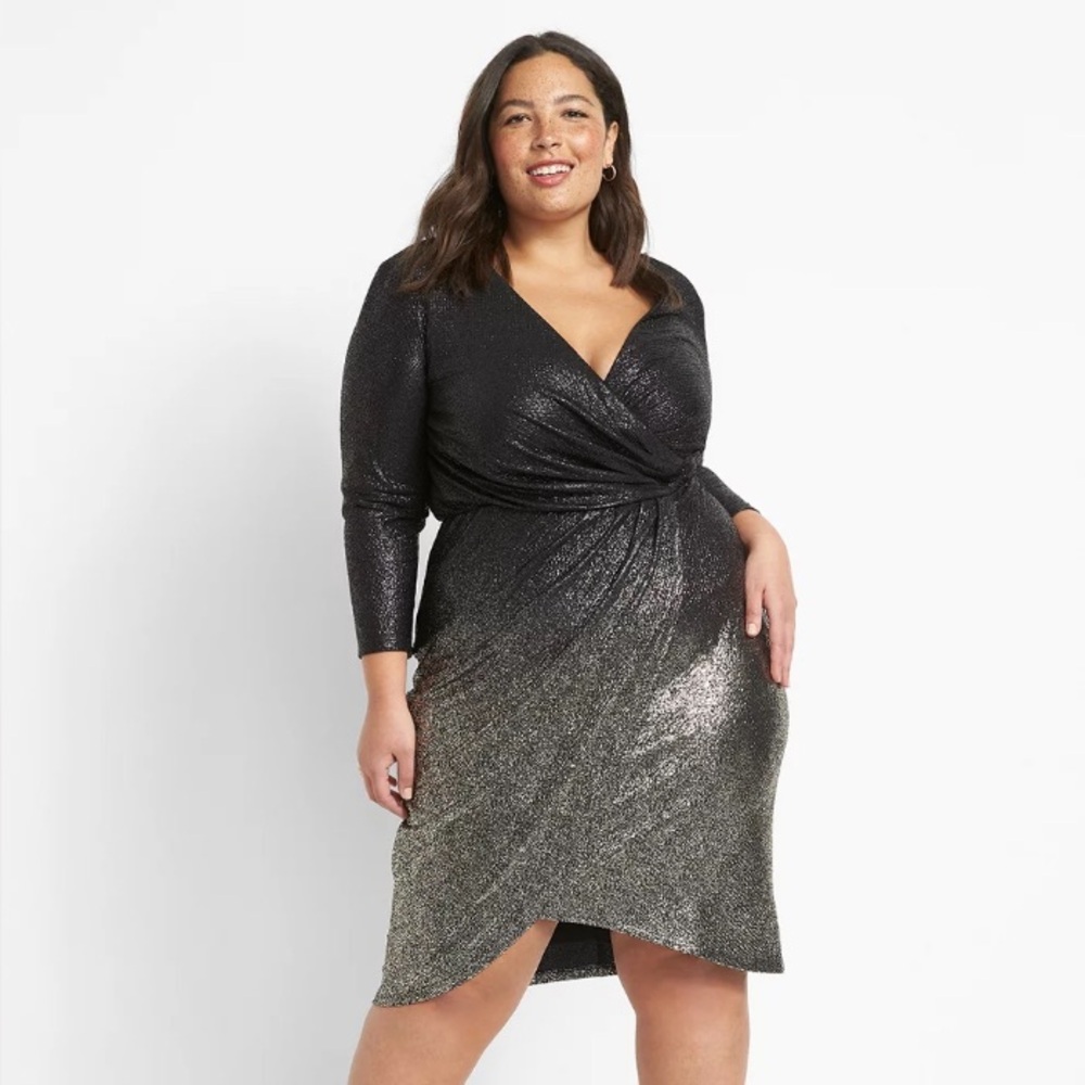 Lane Bryant Metallic Ombré Dress Size 20 Sparkle Party Dress
